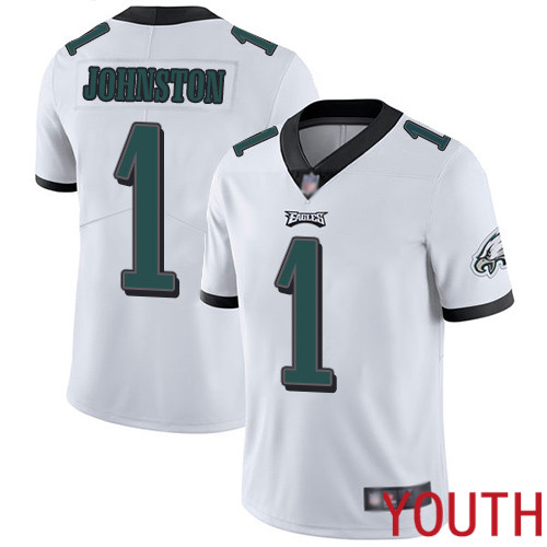 Youth Philadelphia Eagles 1 Cameron Johnston White Vapor Untouchable NFL Jersey Limited Player Football